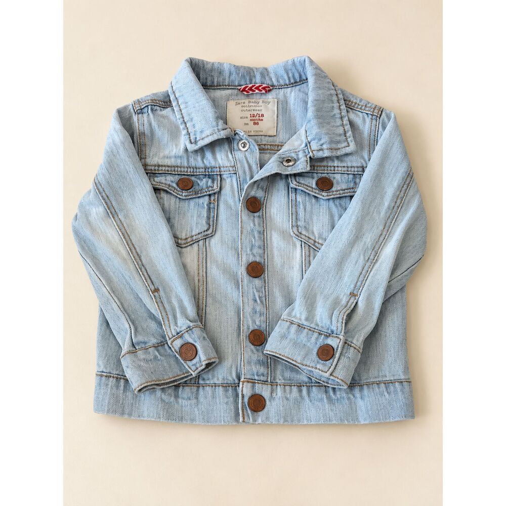 Zara Baby Boy Denim Jean Jacket 12–18 Months Light Blue